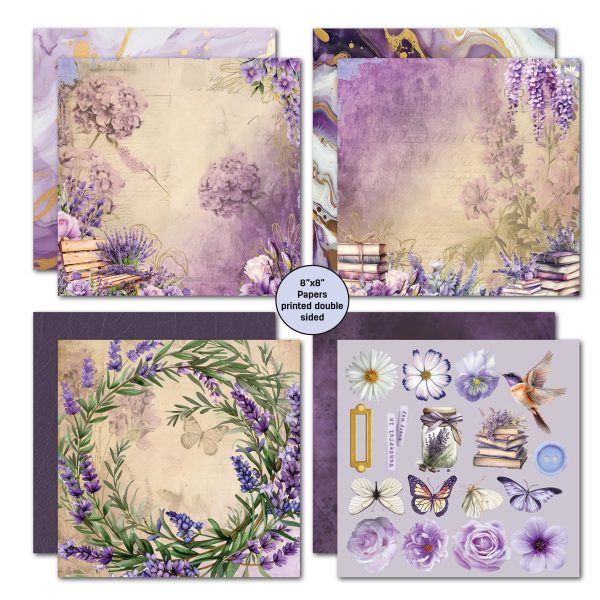 3Quarter Designs Lilac Euphoria 8x8 Paper Pack Fashion