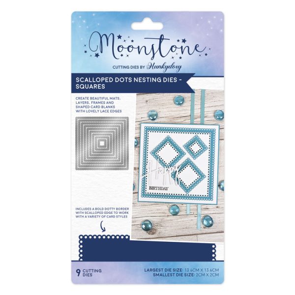 Moonstone Dies - Scalloped Dots Nesting Dies - Squares For Cheap