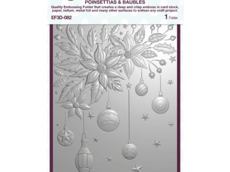 Creative Expressions Poinsettias & Baubles 5 in x 7 in 3D Embossing Folder Discount