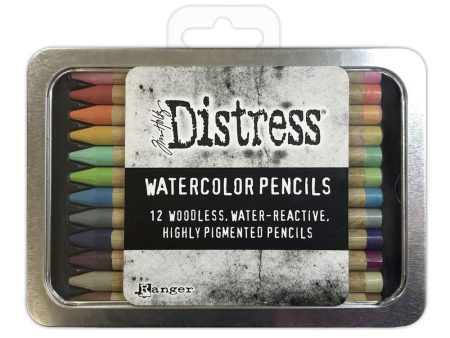 Tim Holtz Distress Watercolor Pencils 12 Pkg Set 2 Sale