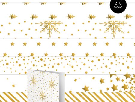 SL Foiled Cards Golden Christmas Patterns Essentials 24 SH For Discount