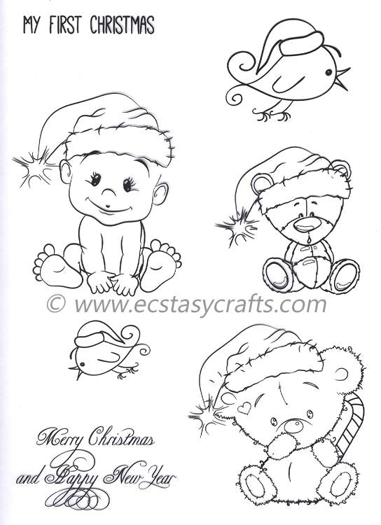 Joy Crafts Stamp - Teddy Bear Christmas Online now