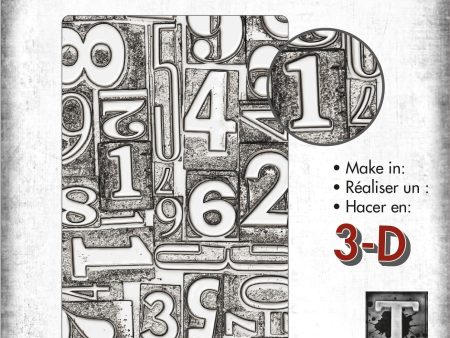 Sizzix 3-D Texture Fades Embossing Folder - Numbered by Tim Holtz Discount