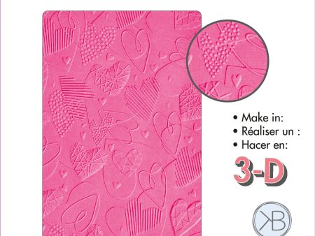 Sizzix 3-D Textured Impressions Embossing Folder - Mark Making Hearts by Kath Breen Online Hot Sale