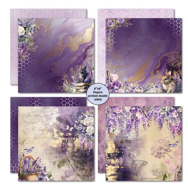 3Quarter Designs Lilac Euphoria 8x8 Paper Pack Fashion