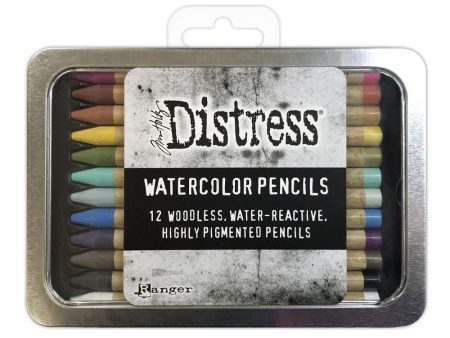 Tim Holtz Distress Watercolor Pencils 12 Pkg Set 1 Online now