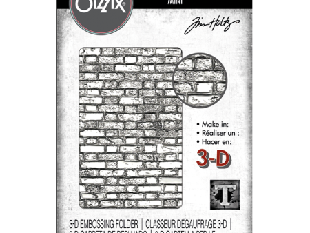 Sizzix 3-D Texture Fades Embossing Folder - Mini Brickwork by Tim Holtz For Discount