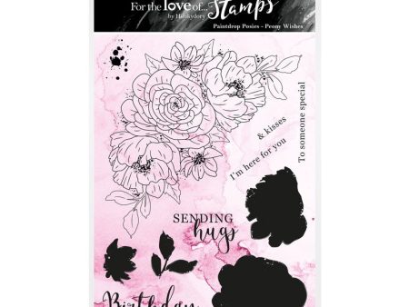 For The Love Of Stamps - Peony Wishes A5 Stamp Set Supply