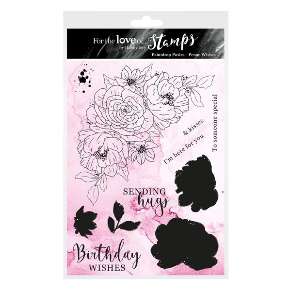 For The Love Of Stamps - Peony Wishes A5 Stamp Set Supply