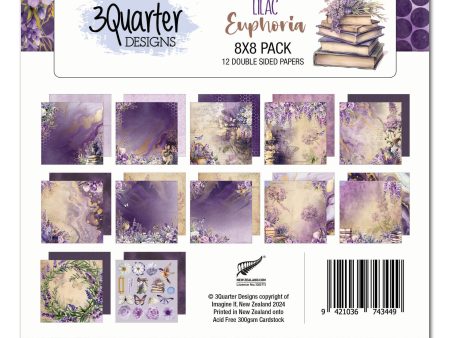 3Quarter Designs Lilac Euphoria 8x8 Paper Pack Fashion