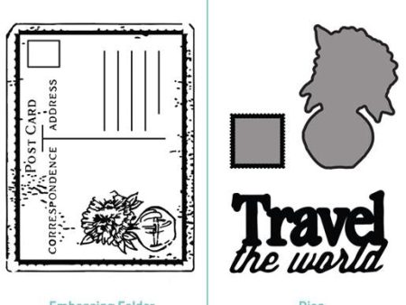 Embossing Folder  2 in 1 set - Travel the World For Sale