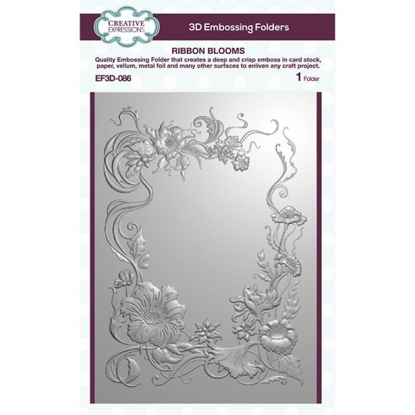 Creative Expressions Ribbon Blooms 5 in x 7 in 3D Embossing Folder Sale