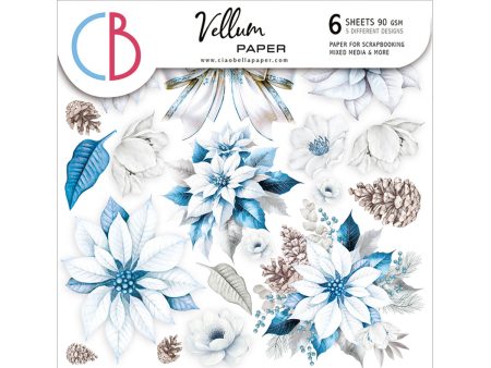 Vellum Elegance of Blue Fussy Cut 6 x6  6 Pkg For Discount