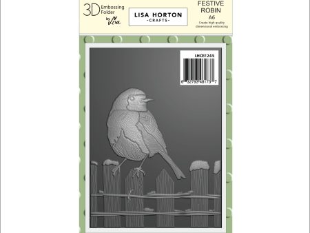 Lisa Horton Crafts Festive Robin A6 Embossing Folder Cheap