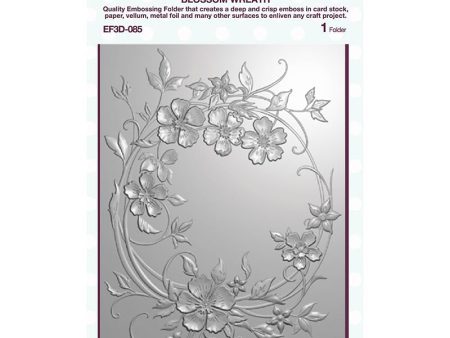 Creative Expressions Blossom Wreath 5 in x 7 in 3D Embossing Folder Hot on Sale