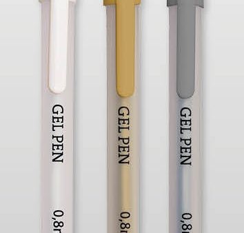 SL Gel Pens White, Gold And Silver Essentials 3 PC Sale