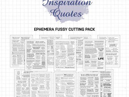 3Quarter Designs Ephemera Fussy Cutting Pack - Inspirational Quotes Fashion