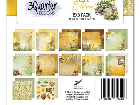 3Quarter Designs Hey Buttercup 8x8 Paper Pack For Sale