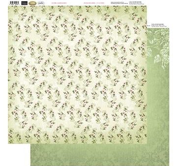 12 x12 Patterned Paper  - Blooms In Green - Vintage Rose Collection (5) Online Sale