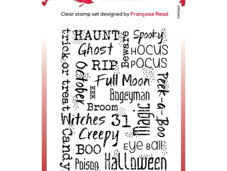 Woodware Clear Singles Mini Halloween Background 3 in x 4 in Stamp Set Supply