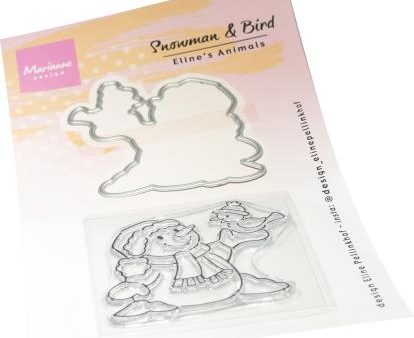 Marianne Design Stamp & Die Set - Eline s Animals - Snowman & Bird Fashion