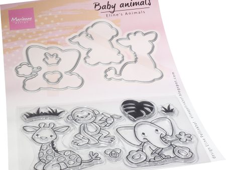 Marianne Design Stamp & Die Set - Eline s Animals - Baby Animals Online Hot Sale