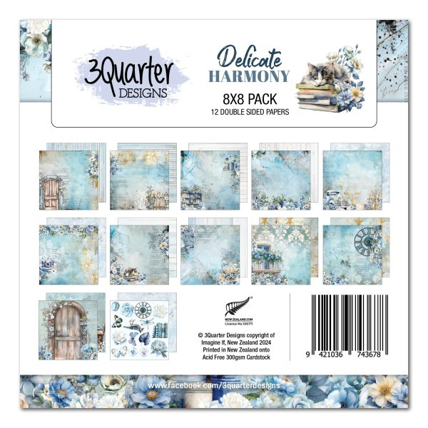 3Quarter Designs Delicate Harmony 8x8 Paper Pack Online