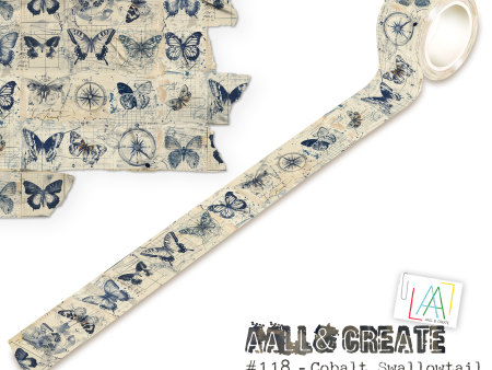 AALL and Create - Washi Tape 25mmx10m - Cobalt Swallowtail on Sale