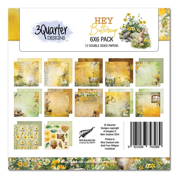 3Quarter Designs Hey Buttercup 6x6 Paper Pack Hot on Sale