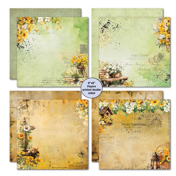 3Quarter Designs Hey Buttercup 8x8 Paper Pack For Sale