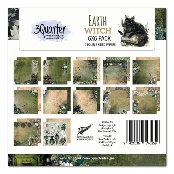 3Quarter Designs Earth Witch 6x6 Paper Pack Online now