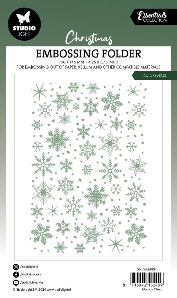 SL Embossing Folder Ice Crystals Essentials 1 PC Fashion